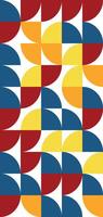 Dynamic geometric design showcasing abstract circular patterns in bold primary colors for modern projects. vector