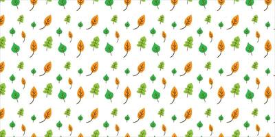 Autumn and Spring Leaf Pattern on White Background vector