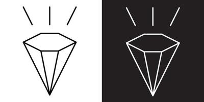 Black and White Minimalist Diamond Icon With Modern Outline Design vector