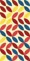Colorful Pattern of Intertwined Oval Shapes on a Beige Background. Bauhaus vector