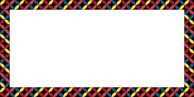 A unique and artistic geometric border featuring colorful circular segments, ideal for creative and modern design elements or as a decorative template background. vector