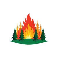 Unstoppable Blazing Wildfire Spread illustration Design on White Background vector