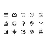 Minimalist Essential Icon Pack Perfect for UI and Web Design vector
