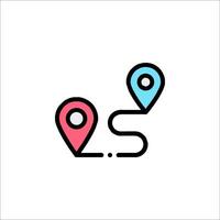 A map marker with a pin pointing to a location vector