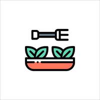 A plant and fork icon on a white background vector