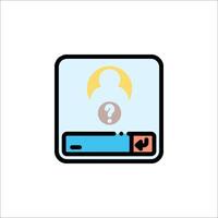 A computer with a question mark icon on it vector