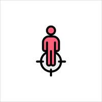 A man standing on a target icon vector