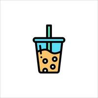 Ice tea icon in a cup with a straw vector