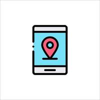 A map pin icon on a smartphone vector