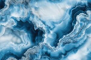 Blue marble background with white and black swirls photo