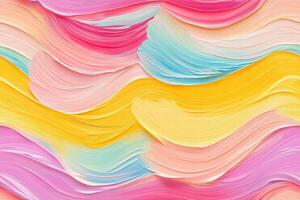 Colorful abstract painting background with wavy strokes photo
