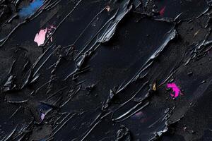 A black and white painting with many different colors photo