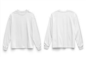 White long sleeve t - shirt mockup template photo