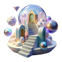 dramatic rustic Dreamlike Staircase Sky Transparent Surreal Dreamscape high resolution png