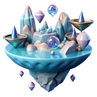 beautiful rustic Dreamlike Ocean with Floating Islands Isolated for Fantasy Illustrations exclusive png