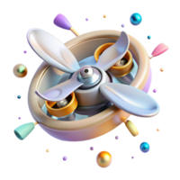 impressive abstract Drone Propellers Rotating Motion Blur Cutout for Aerial Footage authentic png