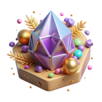 beautiful rustic D Rune Crystal Model Isolated for Graphic Design Projects high resolution png