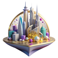 impressive abstract Dubai Skyline Luxury Architecture Cutout for Modern Design authentic png