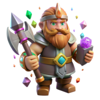 extraordinary minimalist Dwarf Warrior with Axe Transparent for Rpg Game Assets high resolution png
