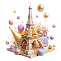 Maravilhoso minimalista eiffel torre isolado para parisiense arquitetura Alto resolução png