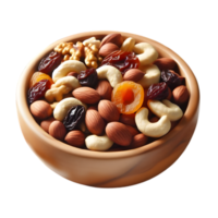 Mixed nuts cashews and almonds falling into a bowl on a transparent background png