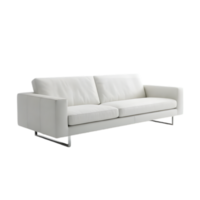 white sofa with neutral cushions for modern living spaces on a transparent background png
