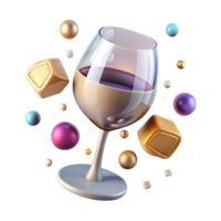vibrant abstract Elegant Wine Glass Icon Isolated for Restaurant Menu authentic png