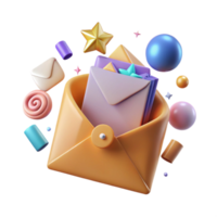 wonderful classic Email Inbox Message Notification Isolated for Communication Design detailed png