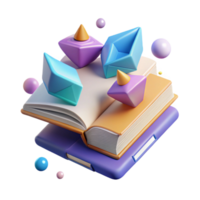dramatic vintage Floating Books Isolated Surreal Library Scene png