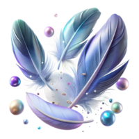 wonderful minimalist Floating Feathers Isolated Dreamlike Design professional png