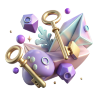 magnificent classic Floating Keys Isolated Surreal Dream Symbol high quality png