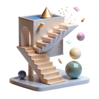 magnificent modern Floating Staircase with Minimalist Aesthetics Cutout png