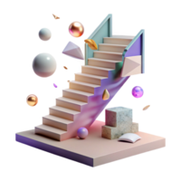 magnificent modern Floating Staircase with Underlighting Cutout exclusive png