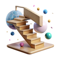 extraordinary modern Floating Staircase with Wooden Treads Transparent high resolution png