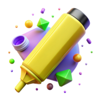 beautiful abstract Fluorescent Yellow Highlighter Text Marking Tool Isolated for Studying authentic png