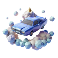 wonderful vintage Flying Car Above Clouds Cutout for Sky Backgrounds authentic png