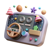 wonderful minimalist Flying Car Dashboard Interface Isolated for Ui Design png
