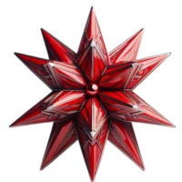 3D Red Geometric Starburst Design png