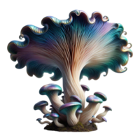 Bioluminescent Fungi Cluster with Soft Glow png
