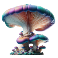 Bioluminescent Mushroom with Abstract Design png