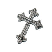 Small Silver Cross with Simple Design png