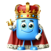 Cute Animated King with Crown png