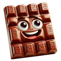 Friendly Chocolate Bar with Happy Face png