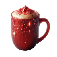 Red Mug with Hot Chocolate and Marshmallows png
