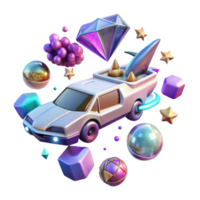serene contemporary Flying Car Assets for Game Development png