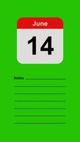 June 14, Green Screen Calendar Animation with Note Space video