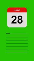 June 28, Green Screen Calendar Animation with Note Space video