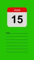 June 15, Green Screen Calendar Animation with Note Space video