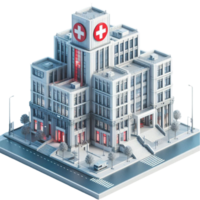 Modern Hospital Building with Red png