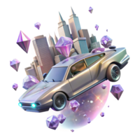 extraordinary rustic Flying Car Transparent with City Background genuine png
